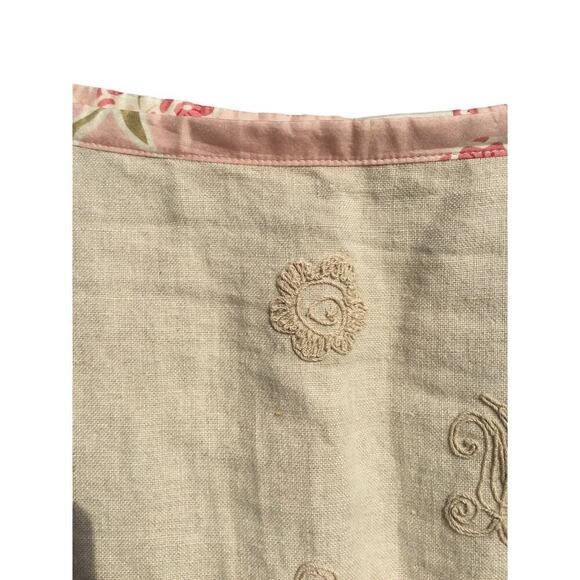 J.Jill linen skirt womens 6P 6 fairy goblincore beige ruffle gypsy asymmetrical - Picture 3 of 12